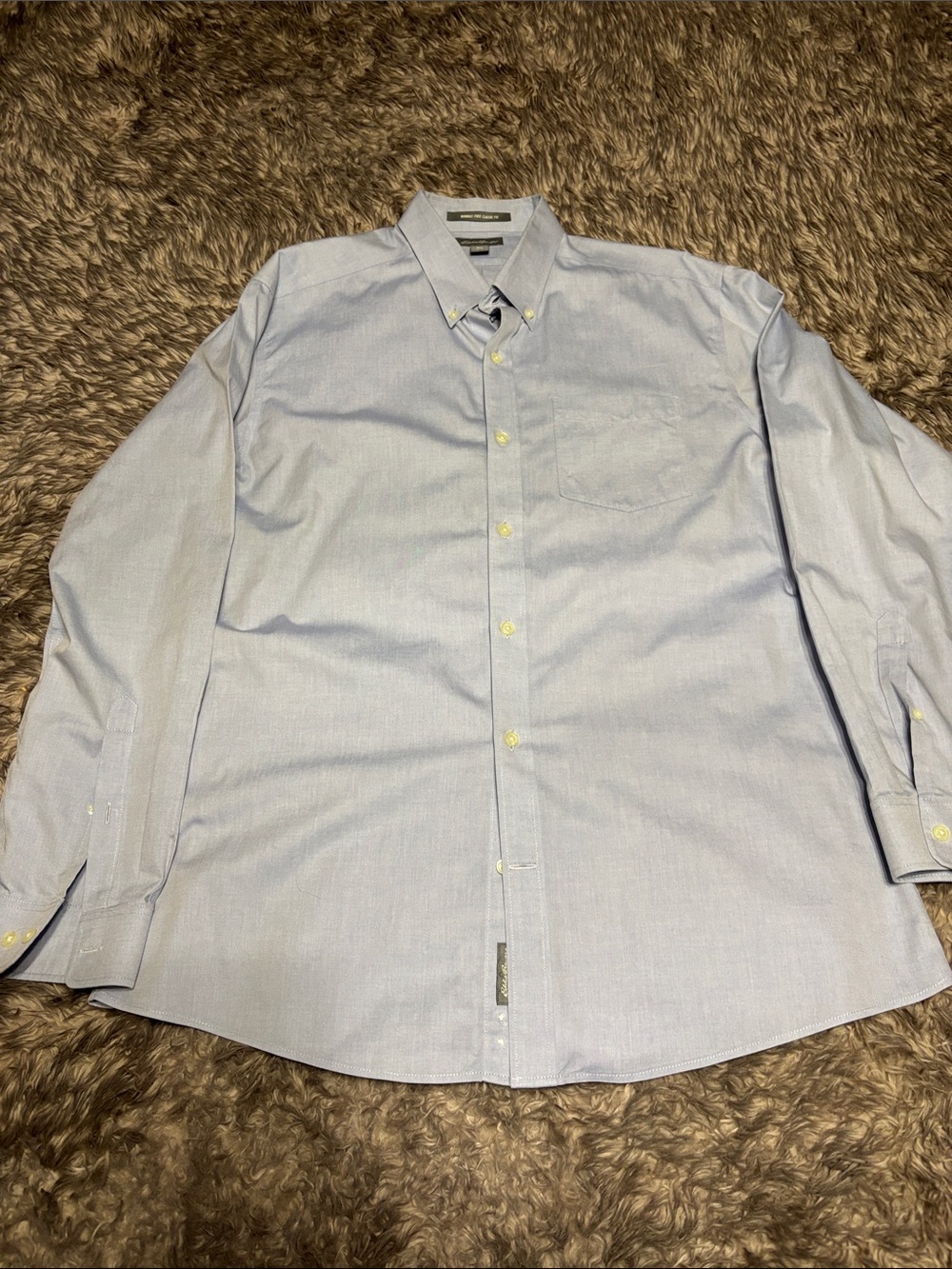 Eddie Bauer Light Blue Button-Down Pocket Dress Shirt